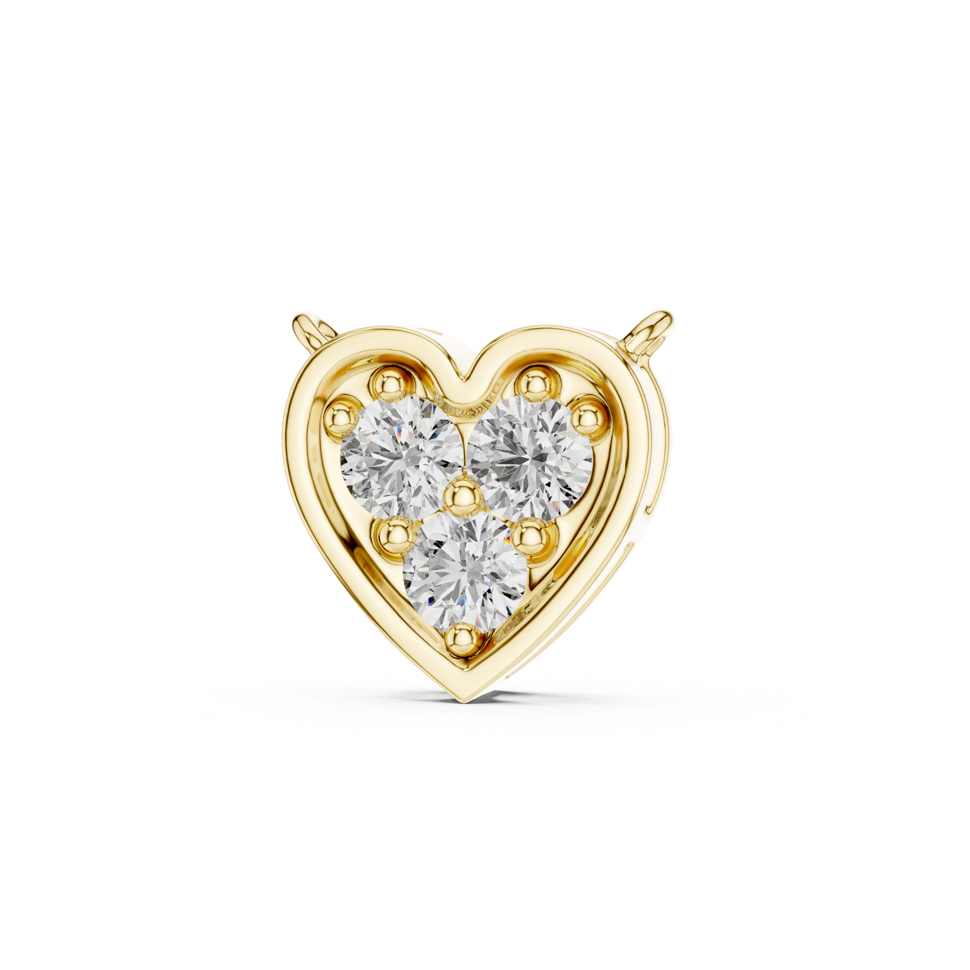 Heart Triple Round Lab Grown Diamond Pendant