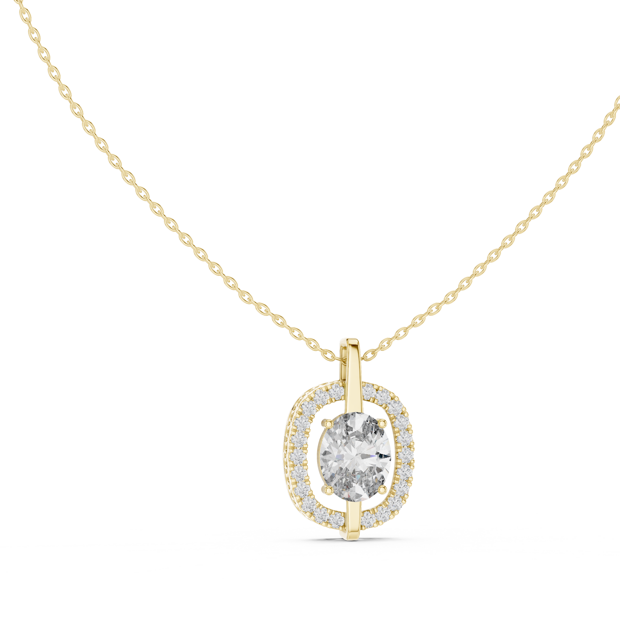 Classic Oval Lab Grown Diamond Solitaire Pendant
