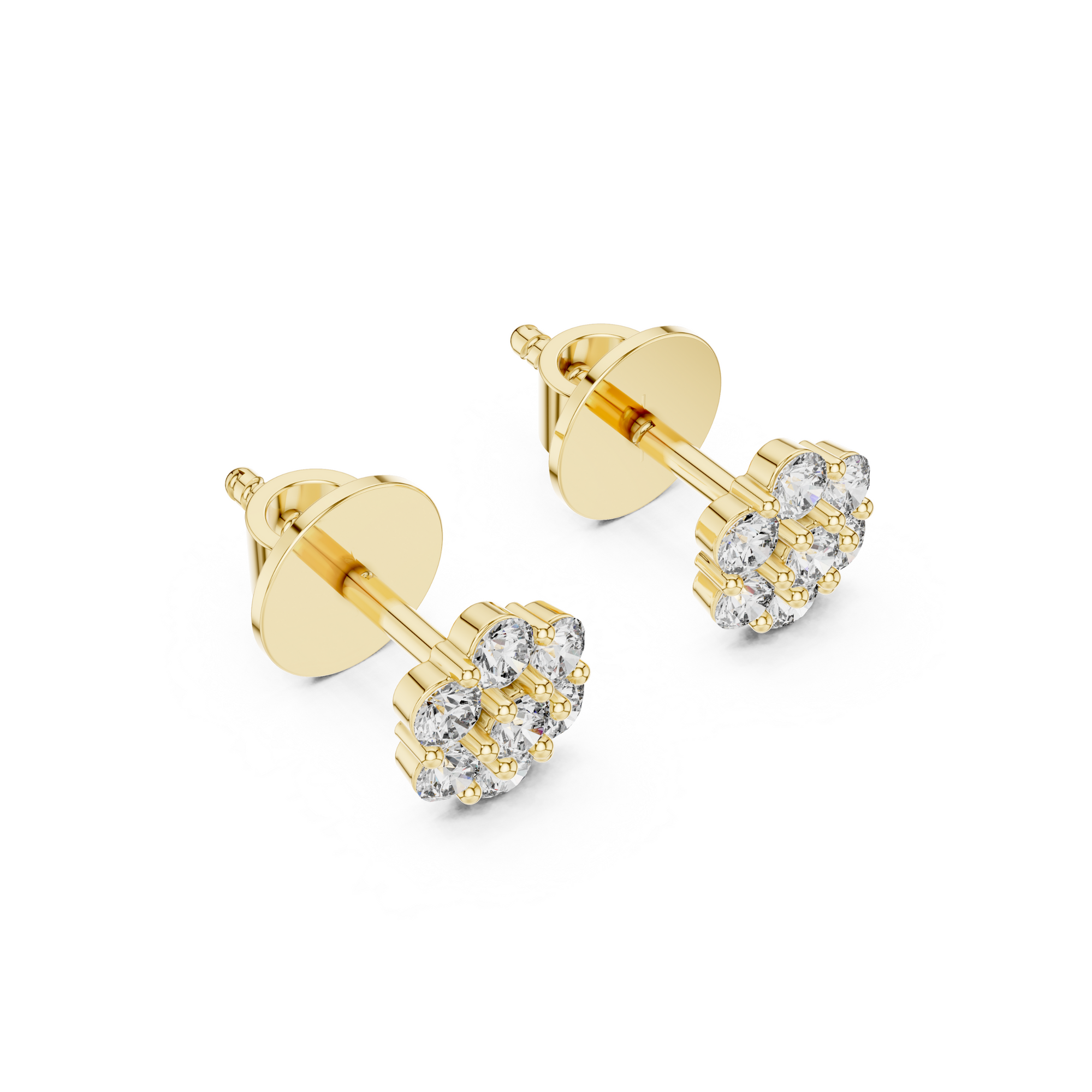 Floral Cluster Lab grown Diamond Stud