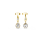 Pear-Shaped Diamond Halo Drop Earring