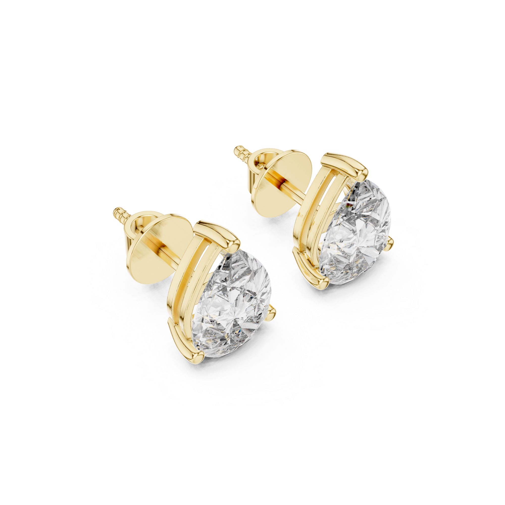 Pear Solitaire Lab Grown Diamond Stud