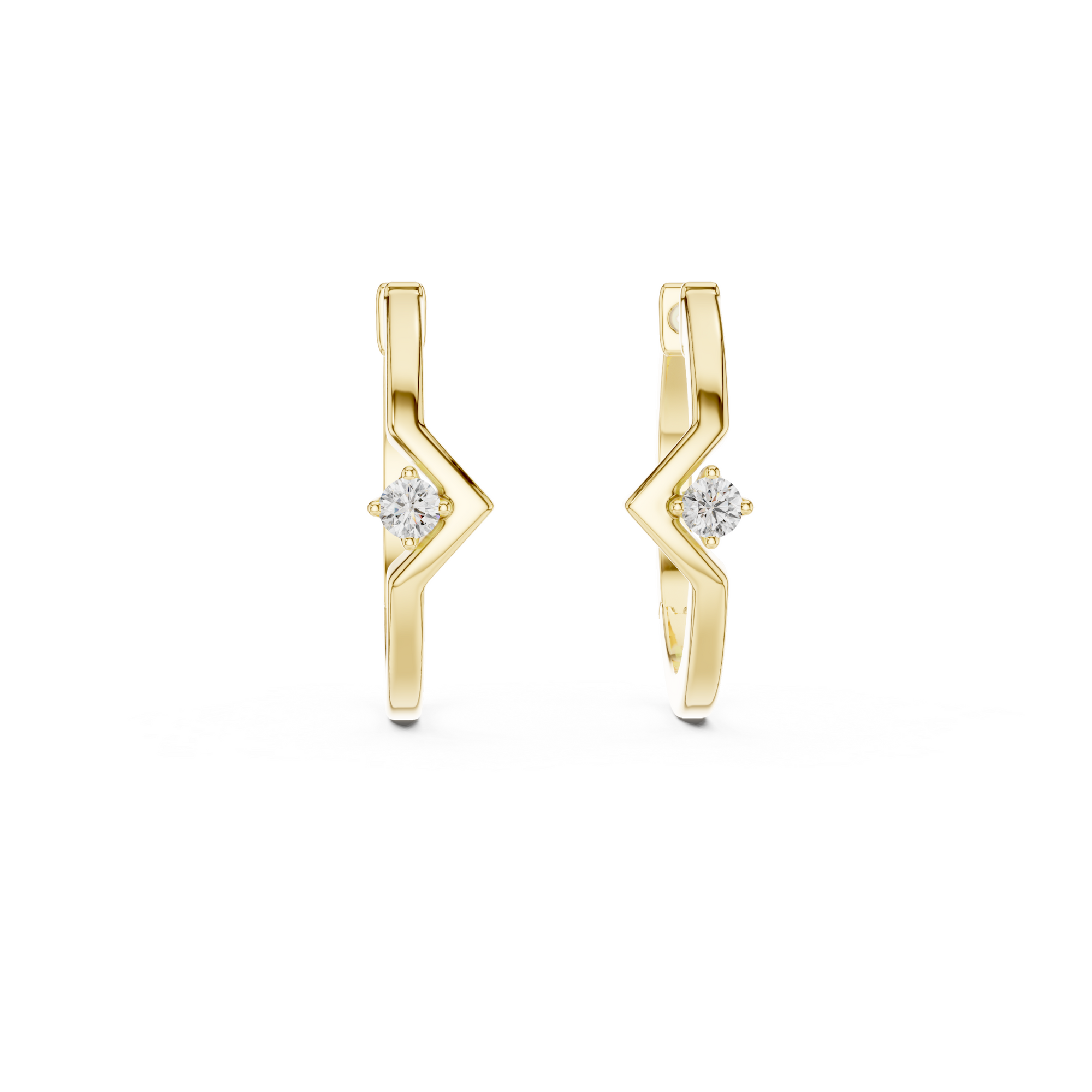 Chevron Lab Grown Diamond Hoop Earrings