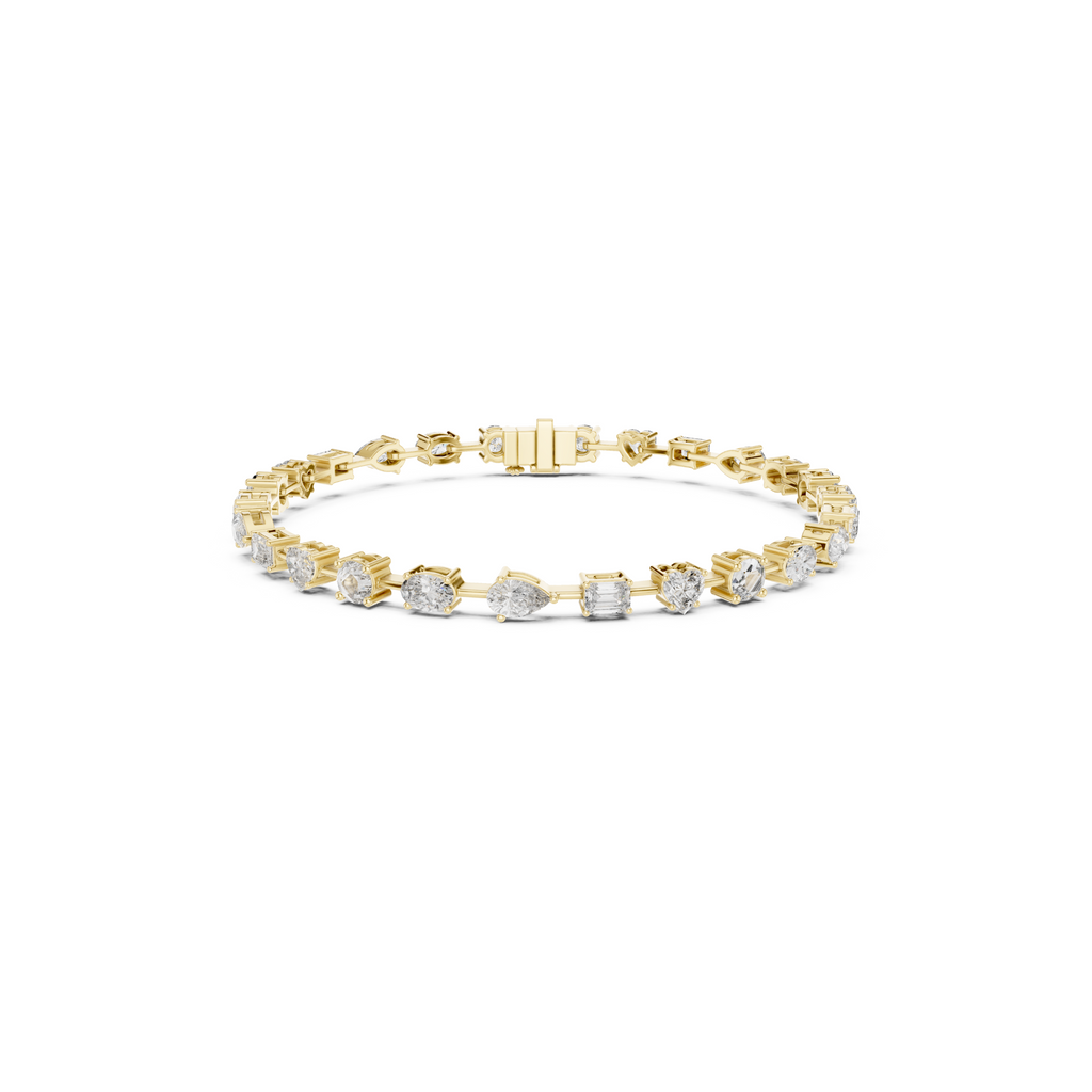 Multi-Shape Lab Grown Diamond Tennis Bracelet.