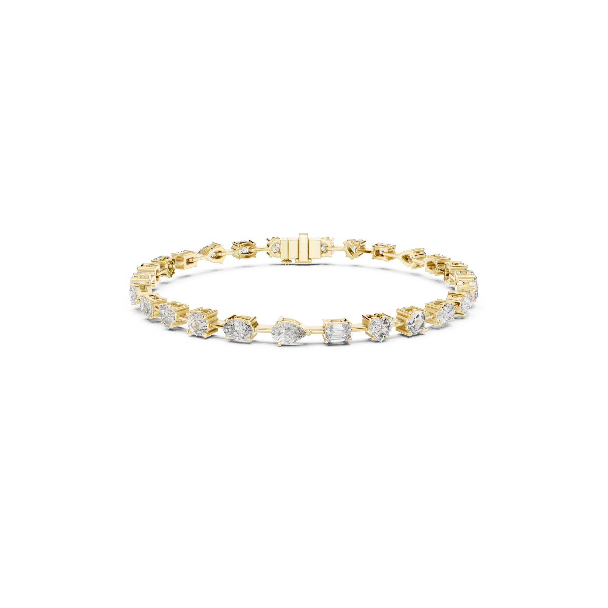 Multi-Shape Lab Grown Diamond Tennis Bracelet.