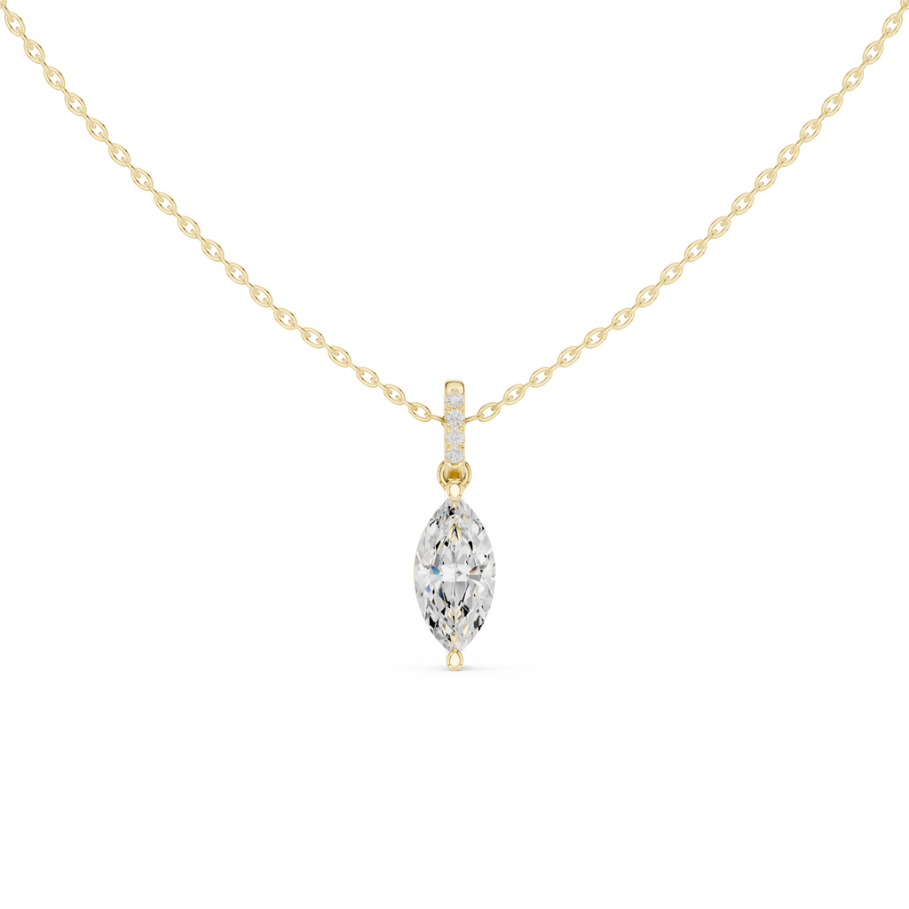 Marquise Cut Solitaire Diamond Pendant