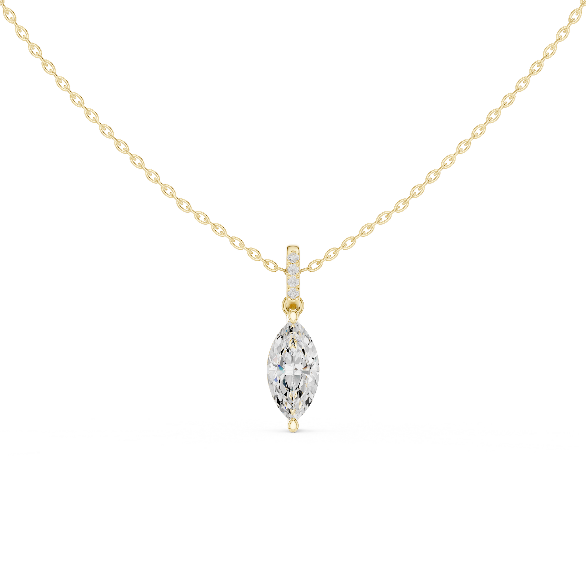 Marquise Cut Solitaire Diamond Pendant