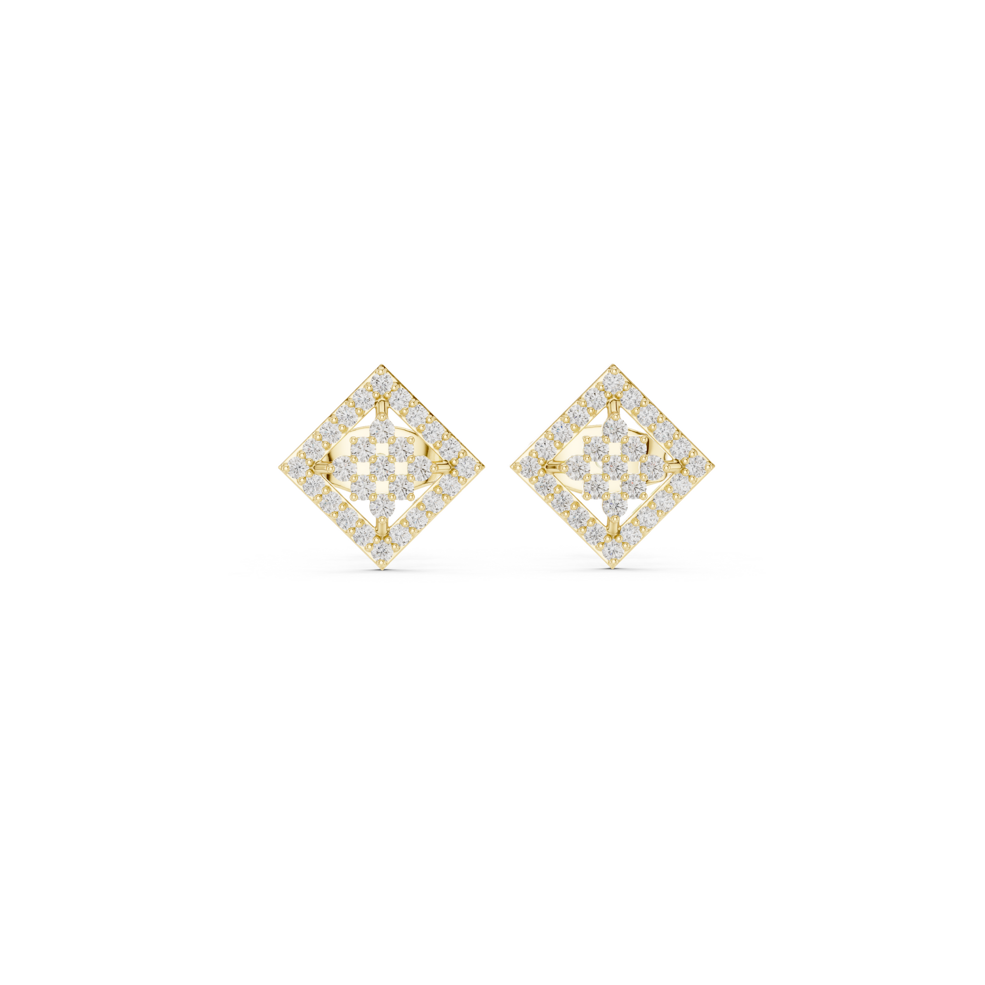 Cluster Squire Diamond Stud Earring