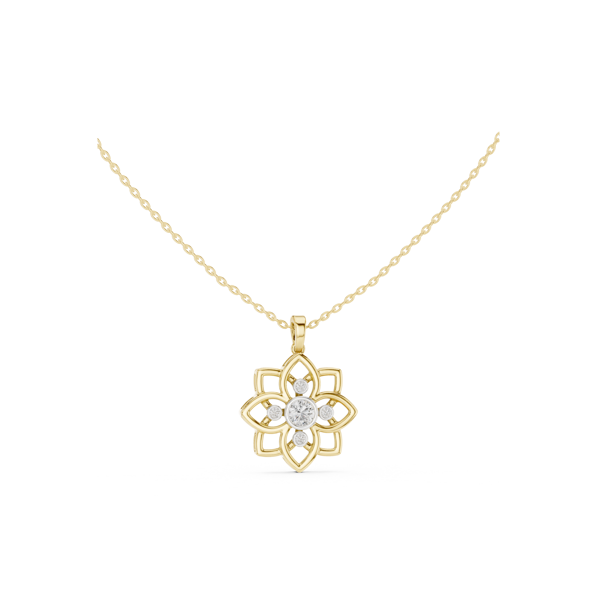 Floral Lab Grown Diamond Pendant