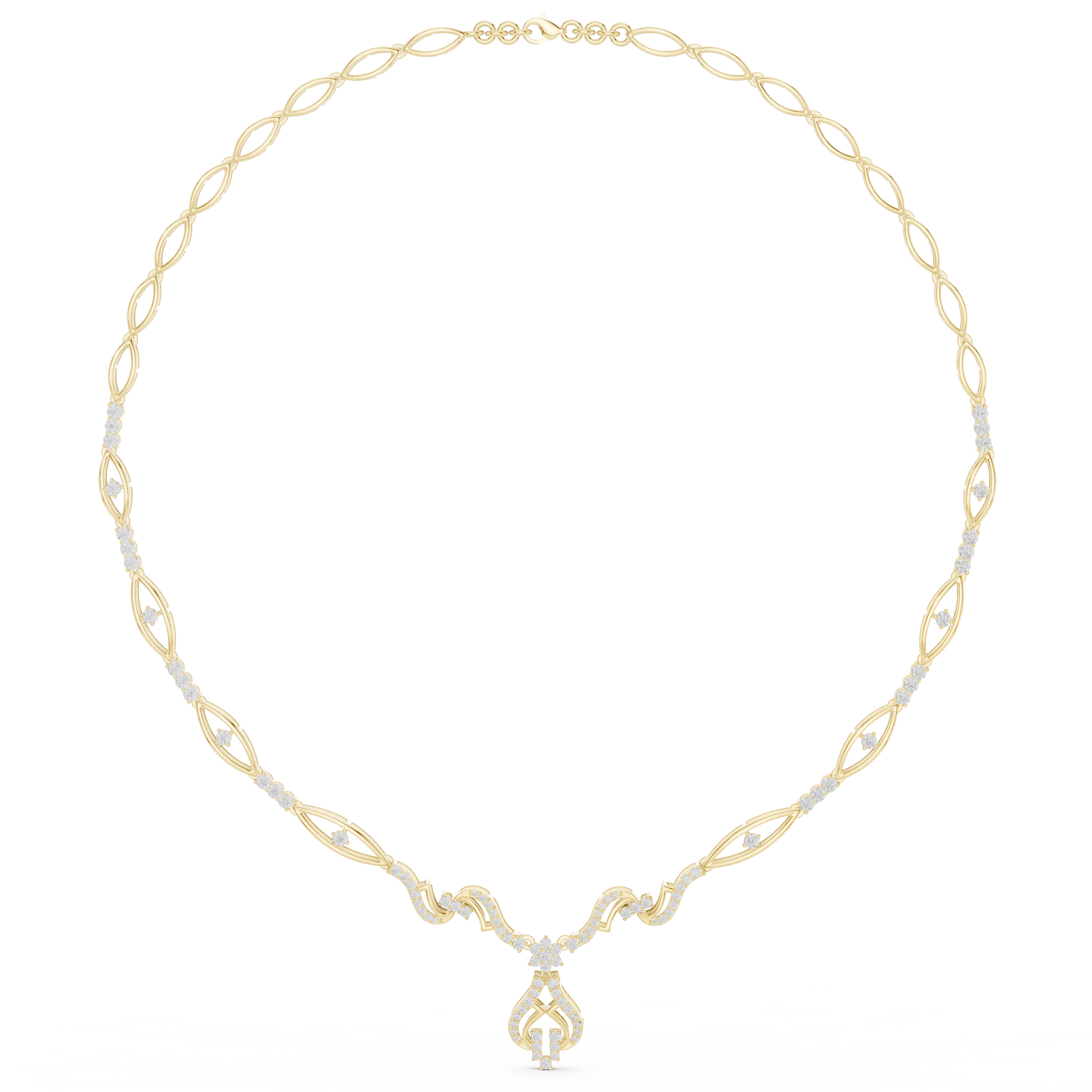 Intricate Vine Design Lab Grown Diamond Necklace