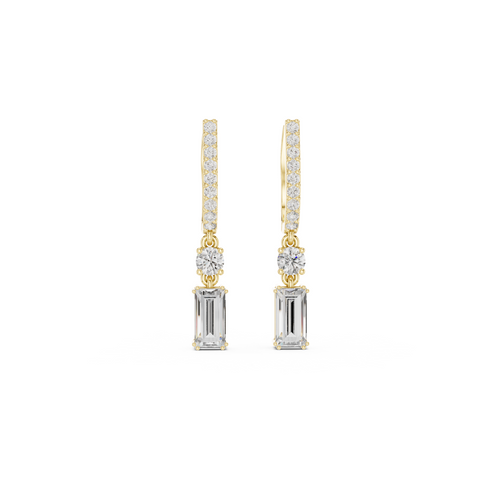 Baguette Cut Diamond Drop Earring