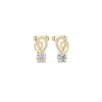 Artistic Loop Round Diamond Stud Earring