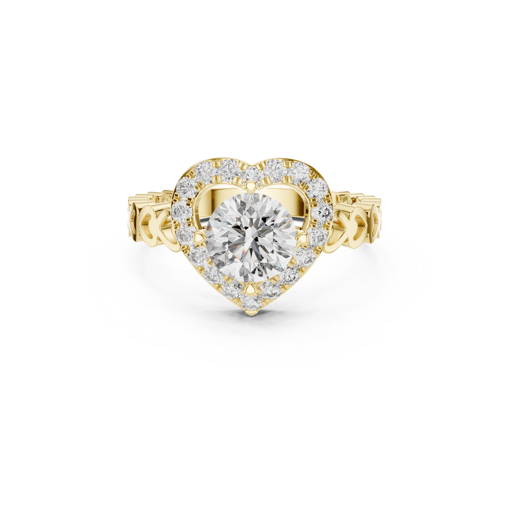 Heart-Shaped Halo Diamond Ring