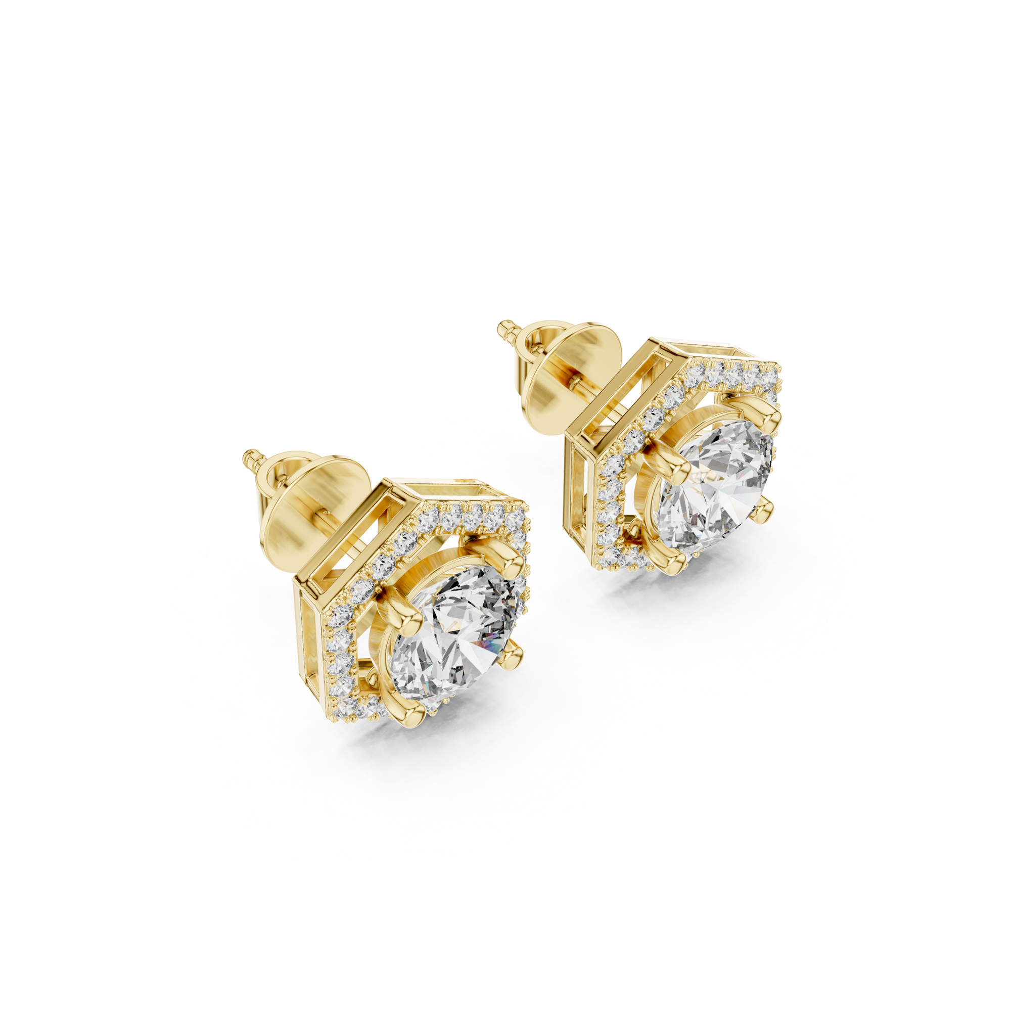 Hexagon Lab Grown Diamond Stud