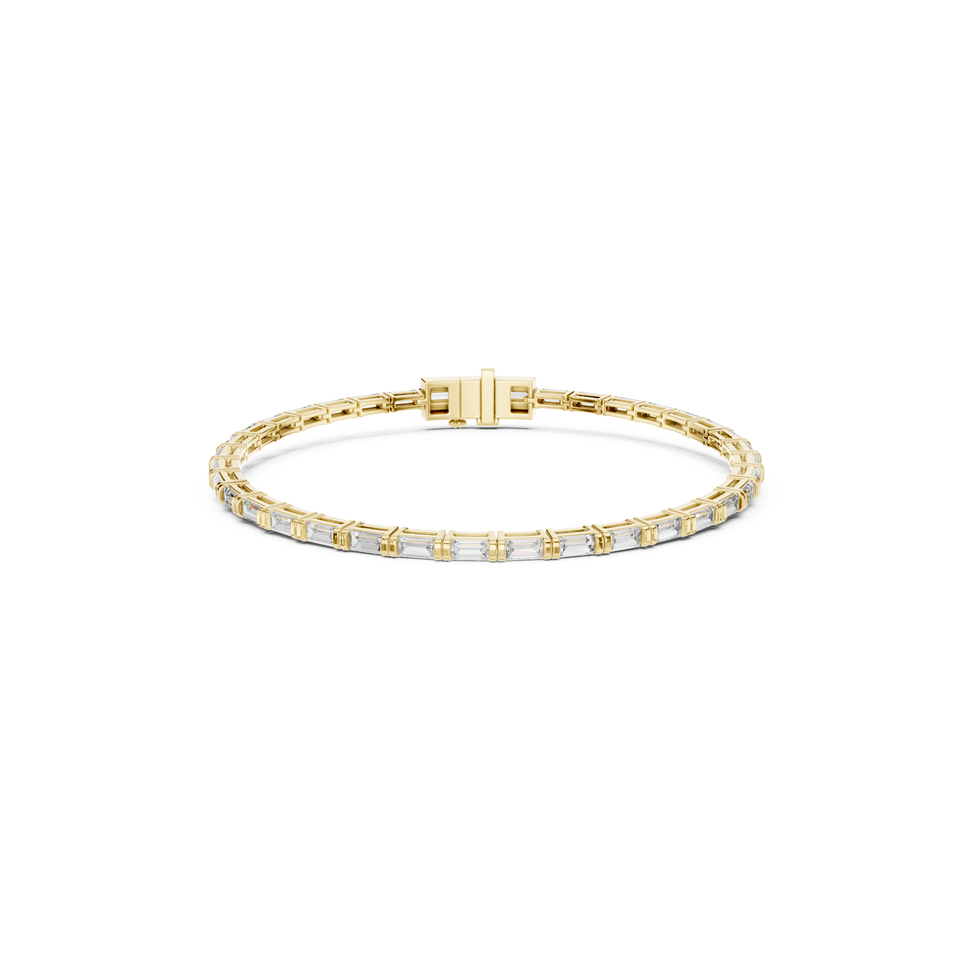 Baguette Cut Lab Grown Diamond Tennis Bracelet