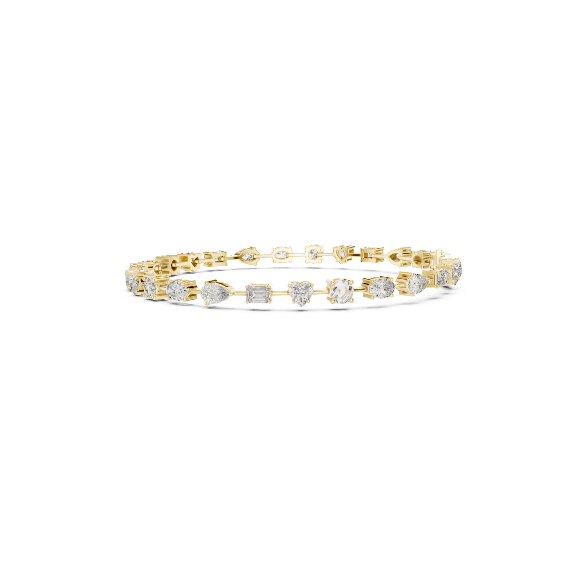 Multi-Shape Lab Grown Diamond Tennis Bracelet.