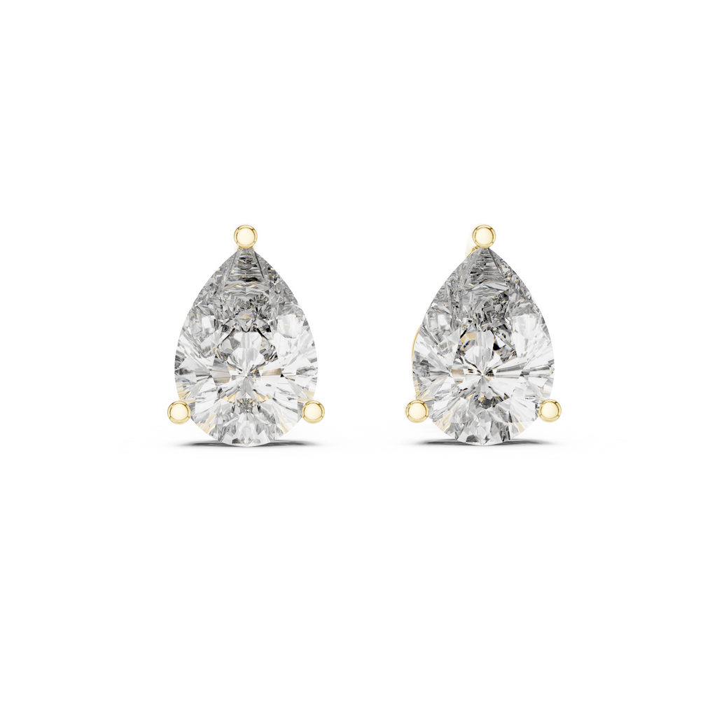 Pear Solitaire Lab Grown Diamond Stud