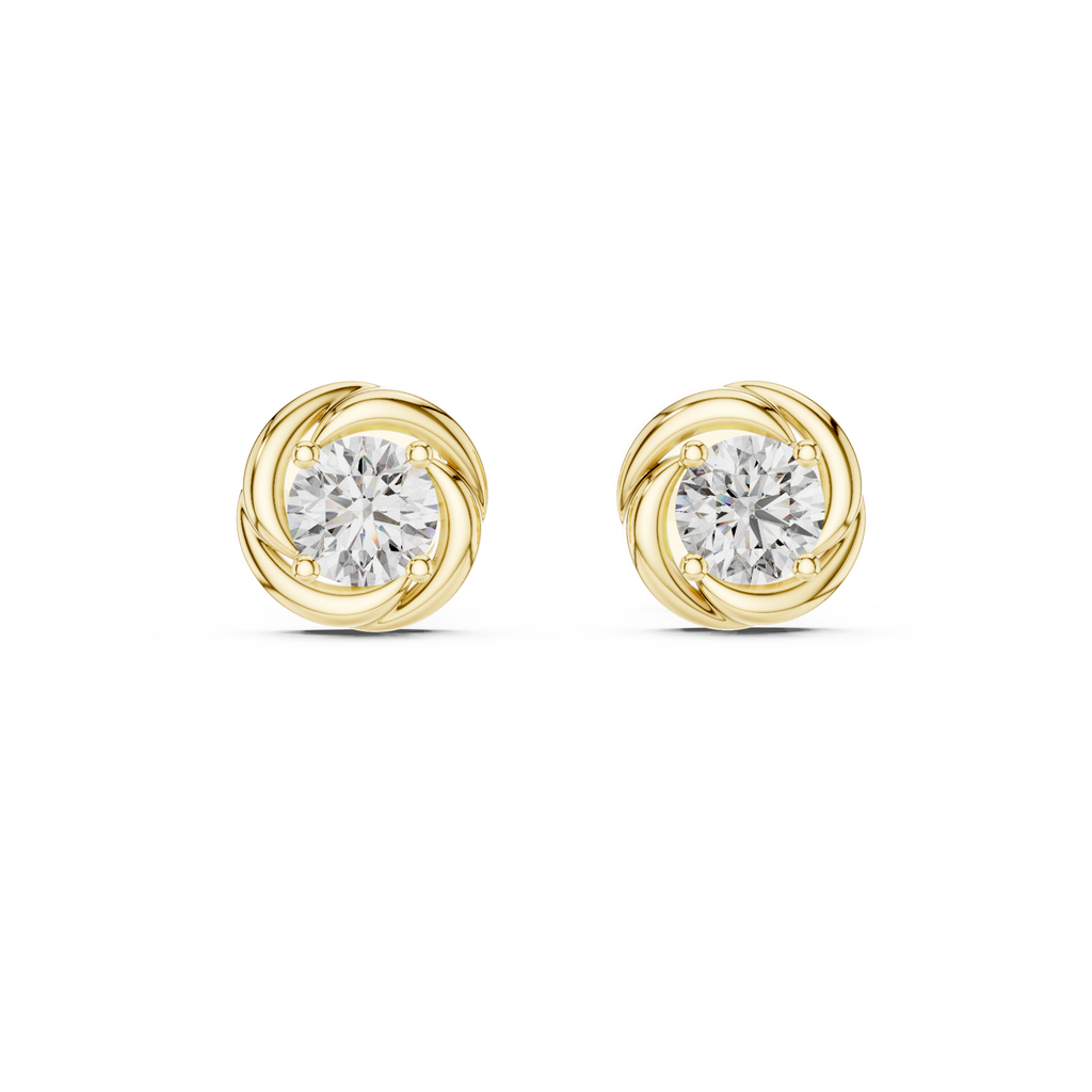 Swirl Solitaire Lab Grown Diamond Stud