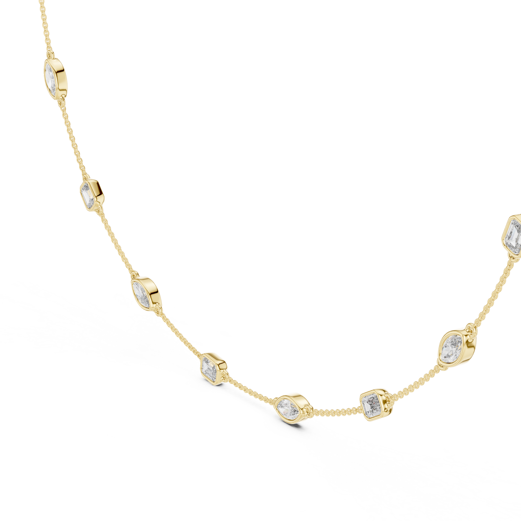 Elegant Gold Bezel-Set Lab Grown Diamond Necklace