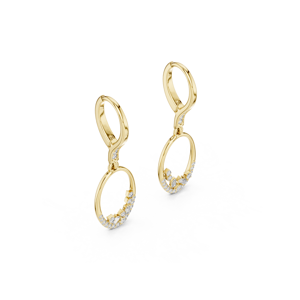 Elegant Oval Drop Lab Grown Diamond Earrings