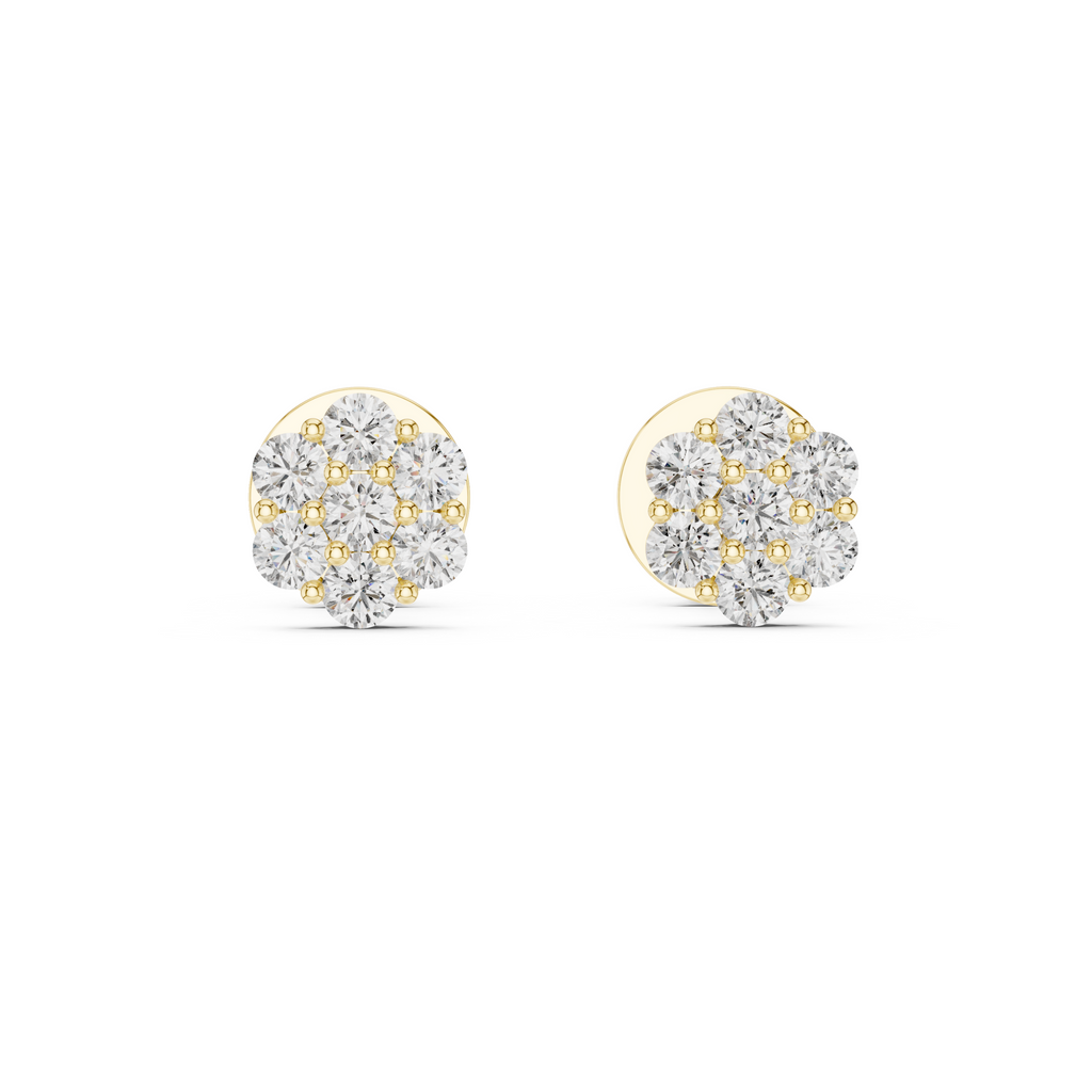 Floral Cluster Lab grown Diamond Stud