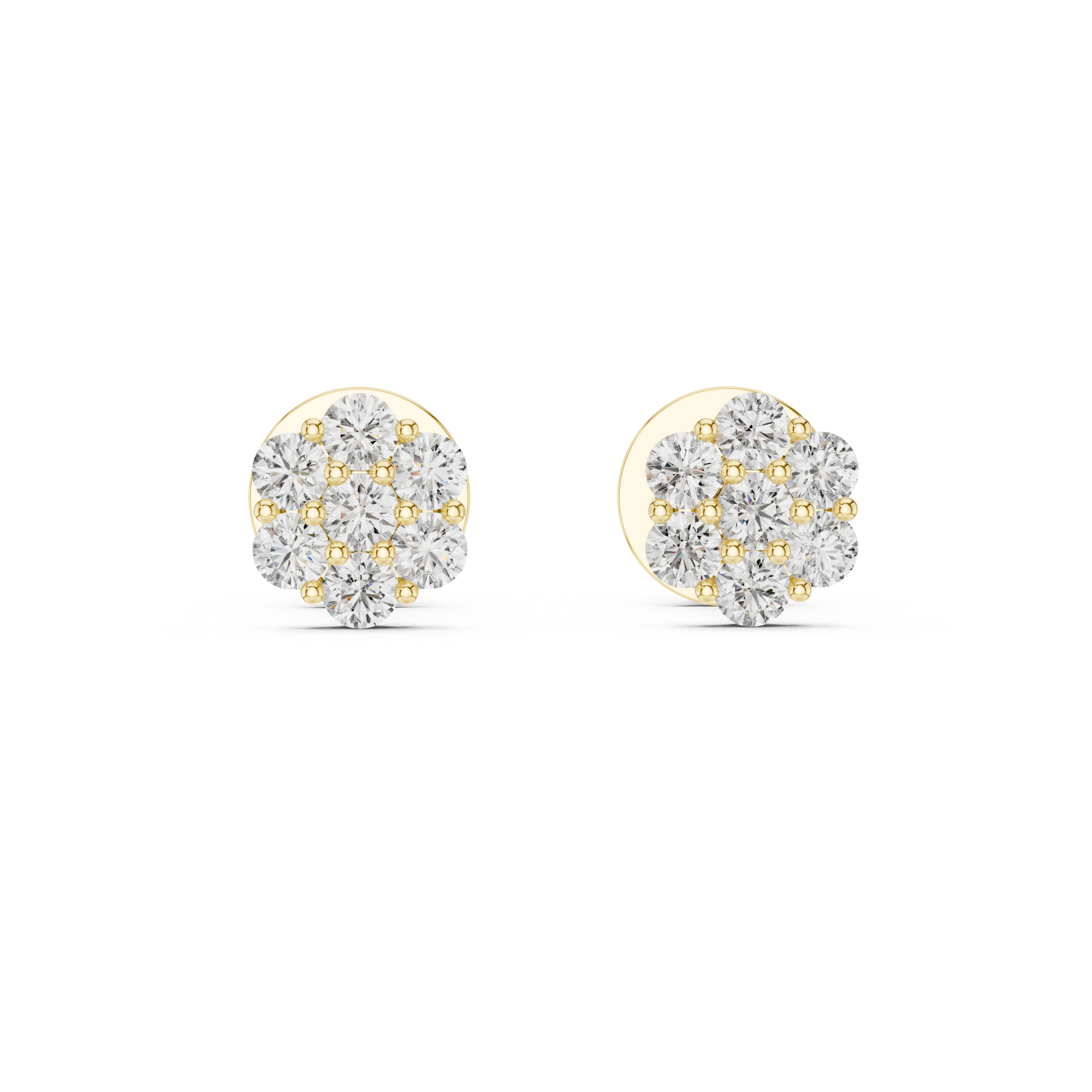 Floral Cluster Lab grown Diamond Stud