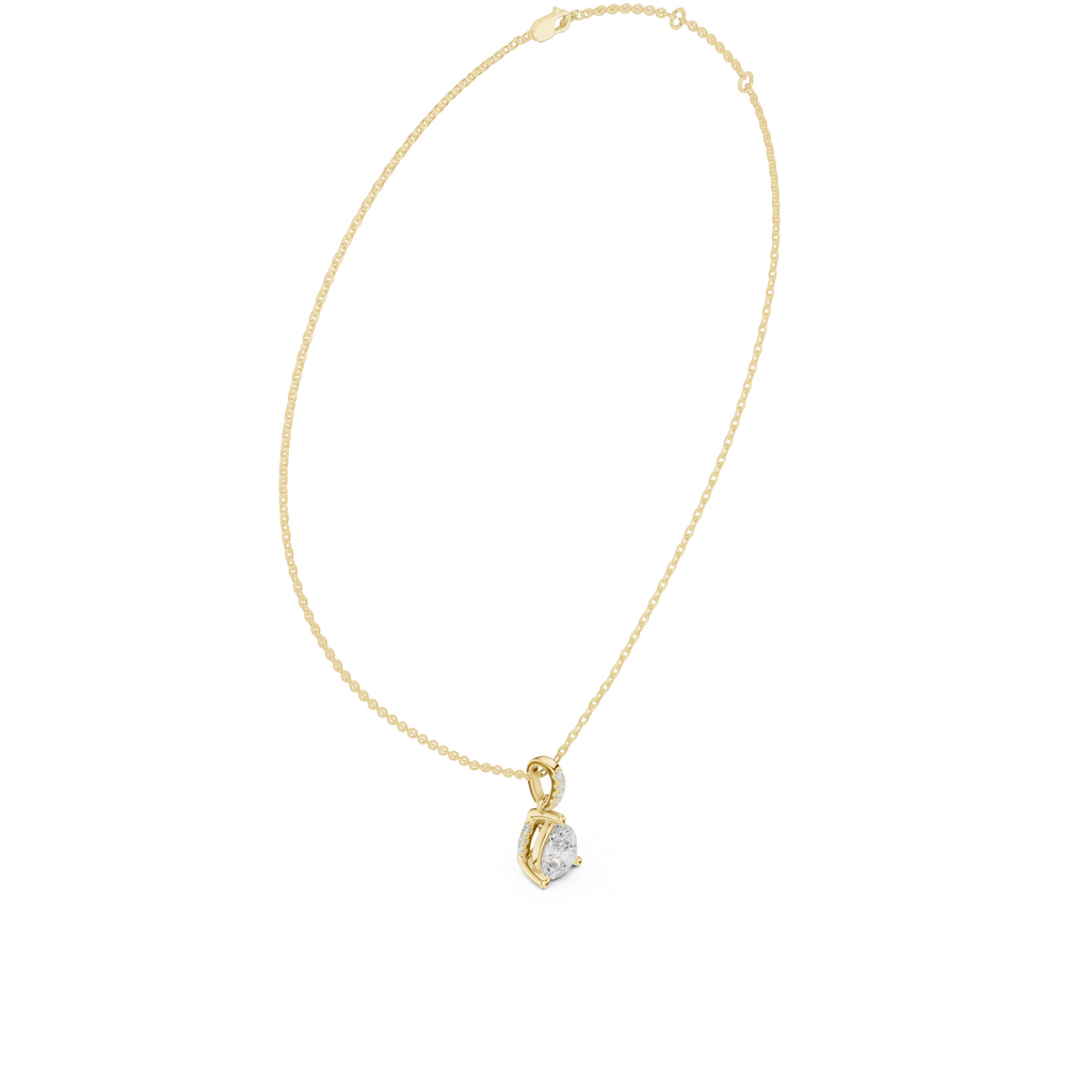 Pear Cut Solitaire Diamond Pendant