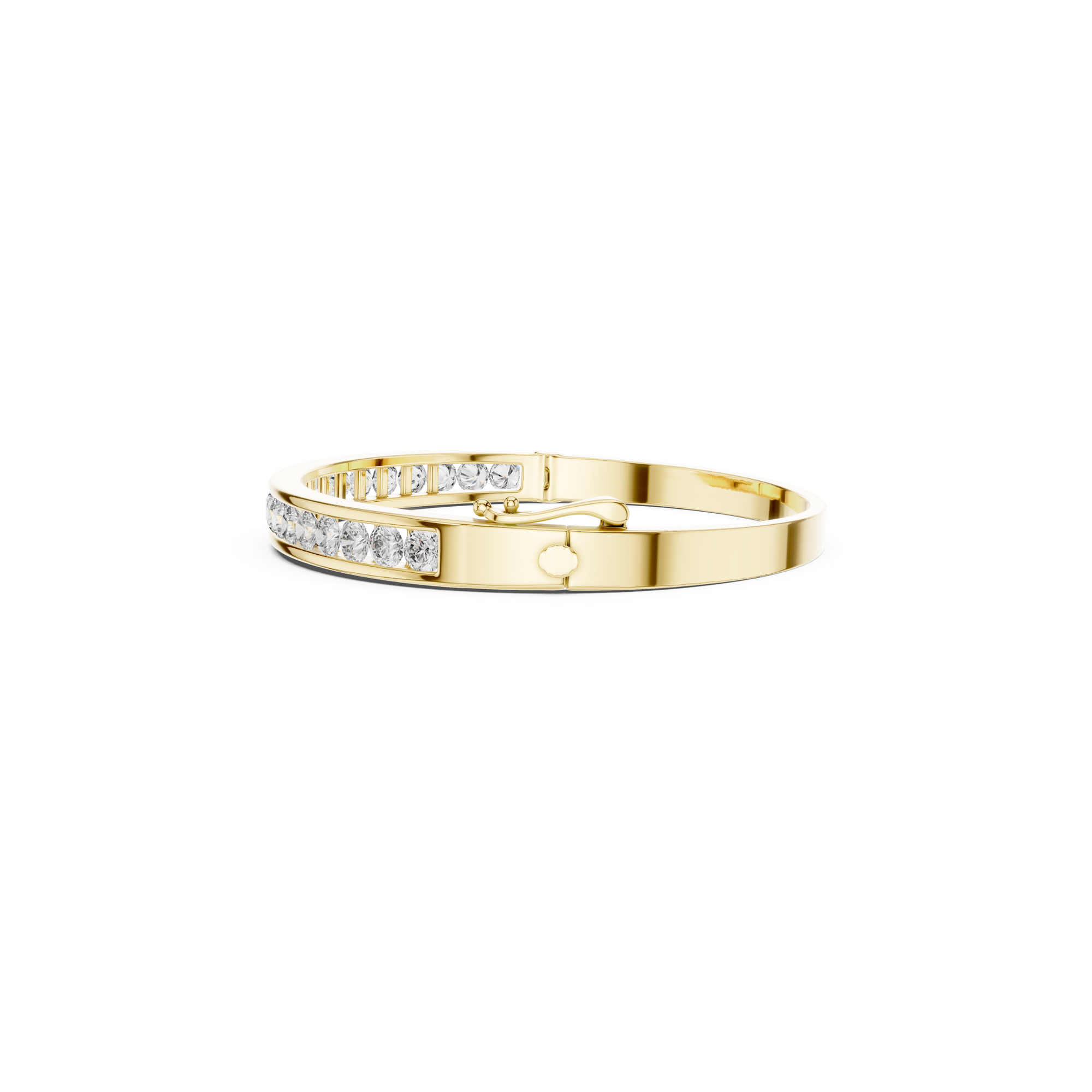 Channel-Set Lab Grown Diamond Bangle Bracelet