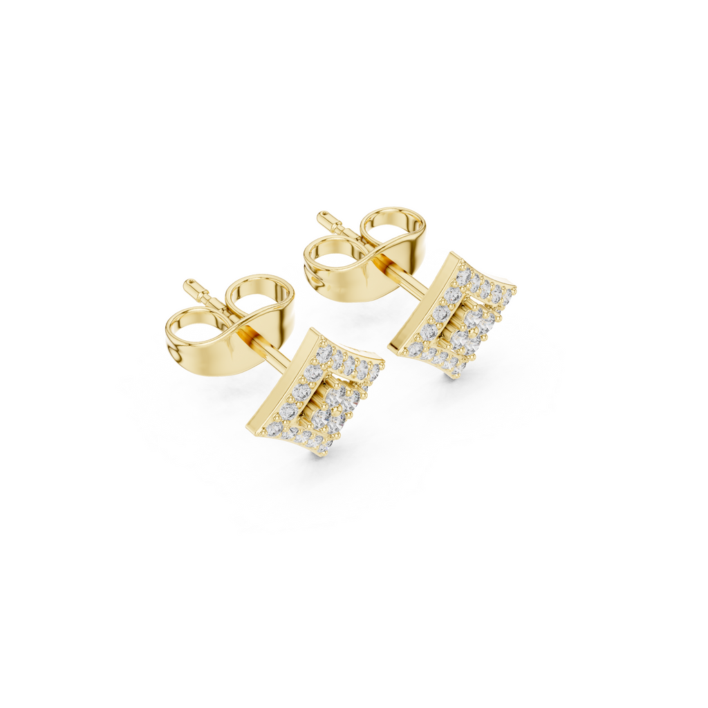 Kite-Shaped Diamond Stud Earring