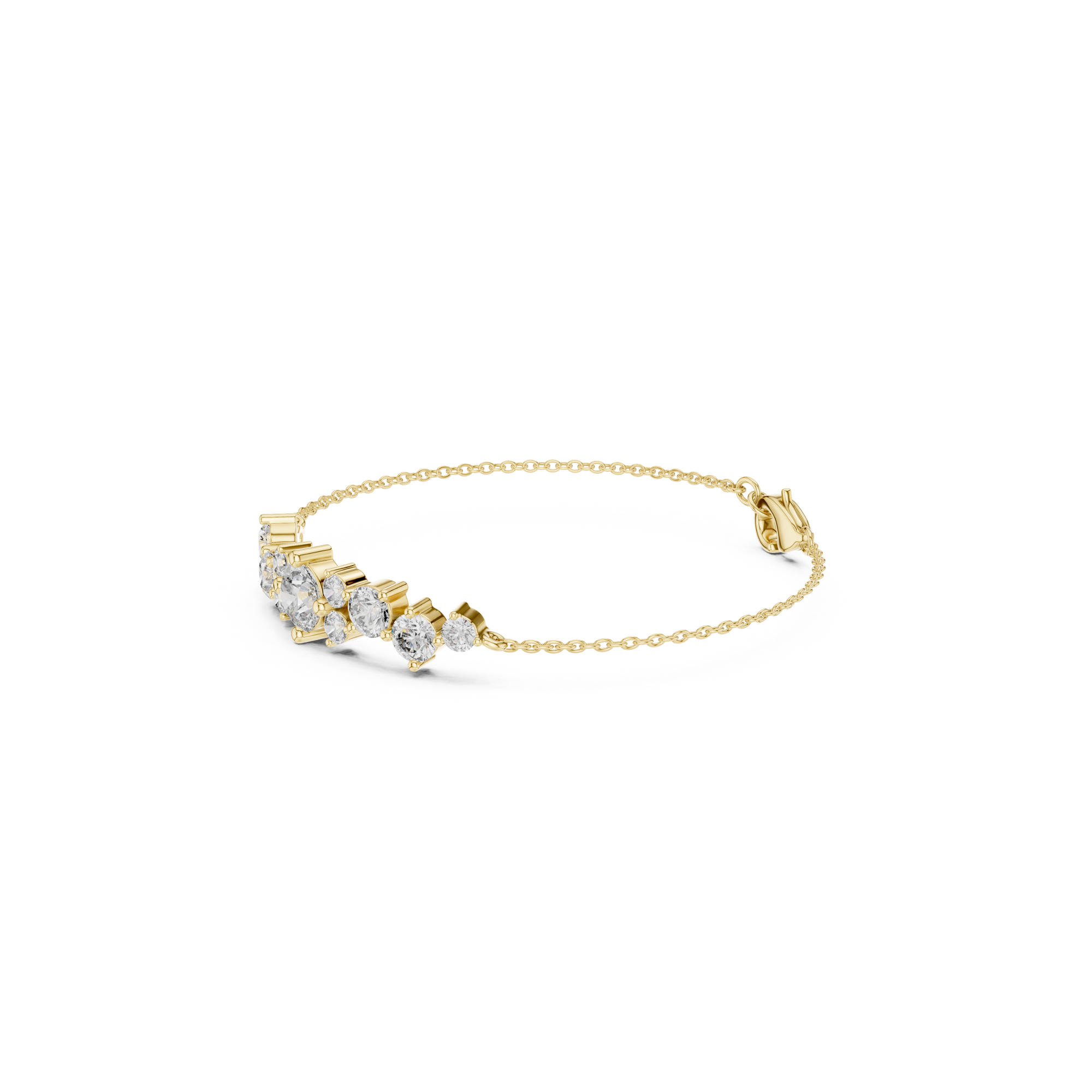 Cluster Lab Grown Diamond chain Bracelet