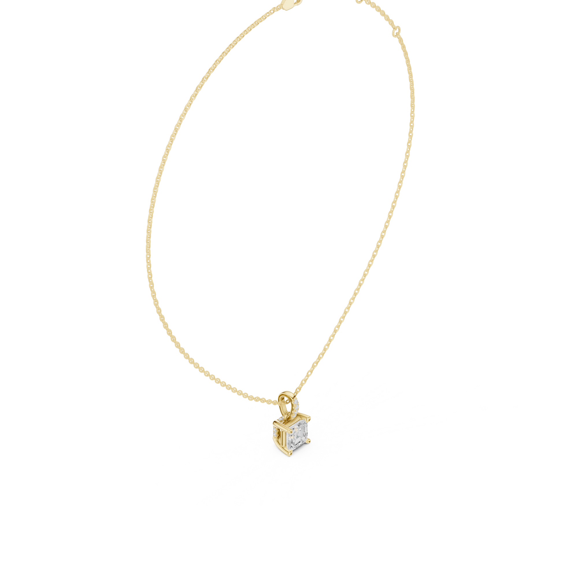 Asscher Cut Solitaire Diamond Pendant