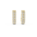 Double Row Diamond Hoop Earrings