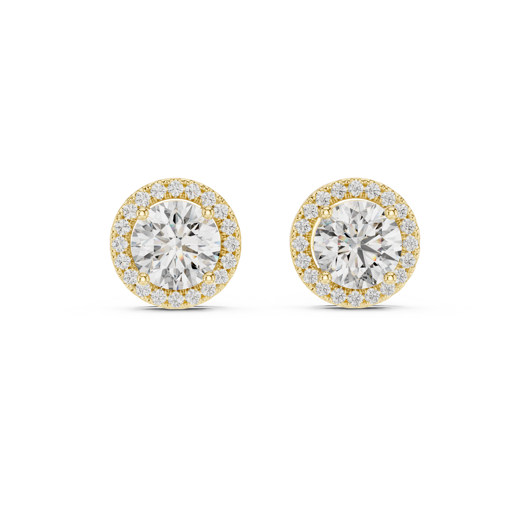 Round Halo Lab Grown Diamond Stud
