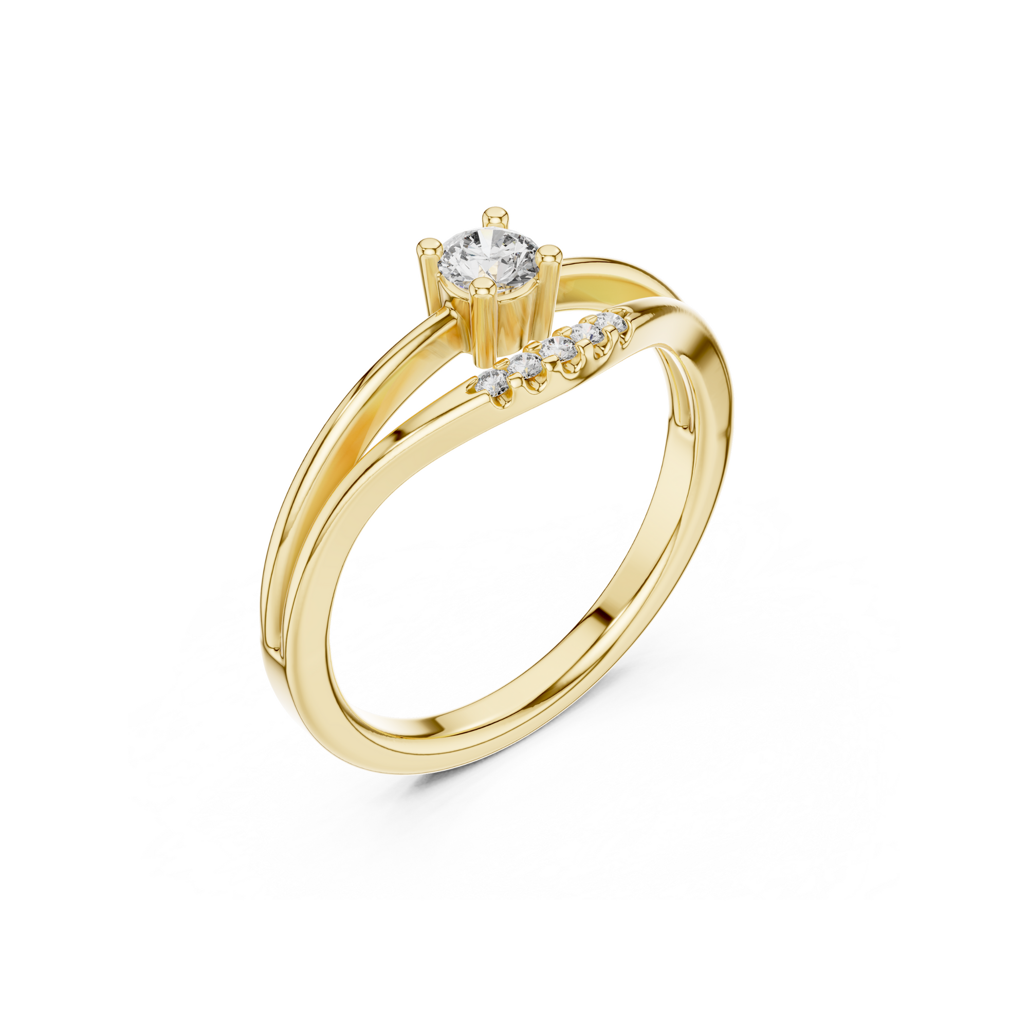 Contemporary Accent Diamond Ring
