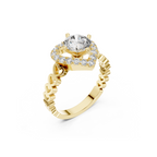 Heart-Shaped Halo Diamond Ring