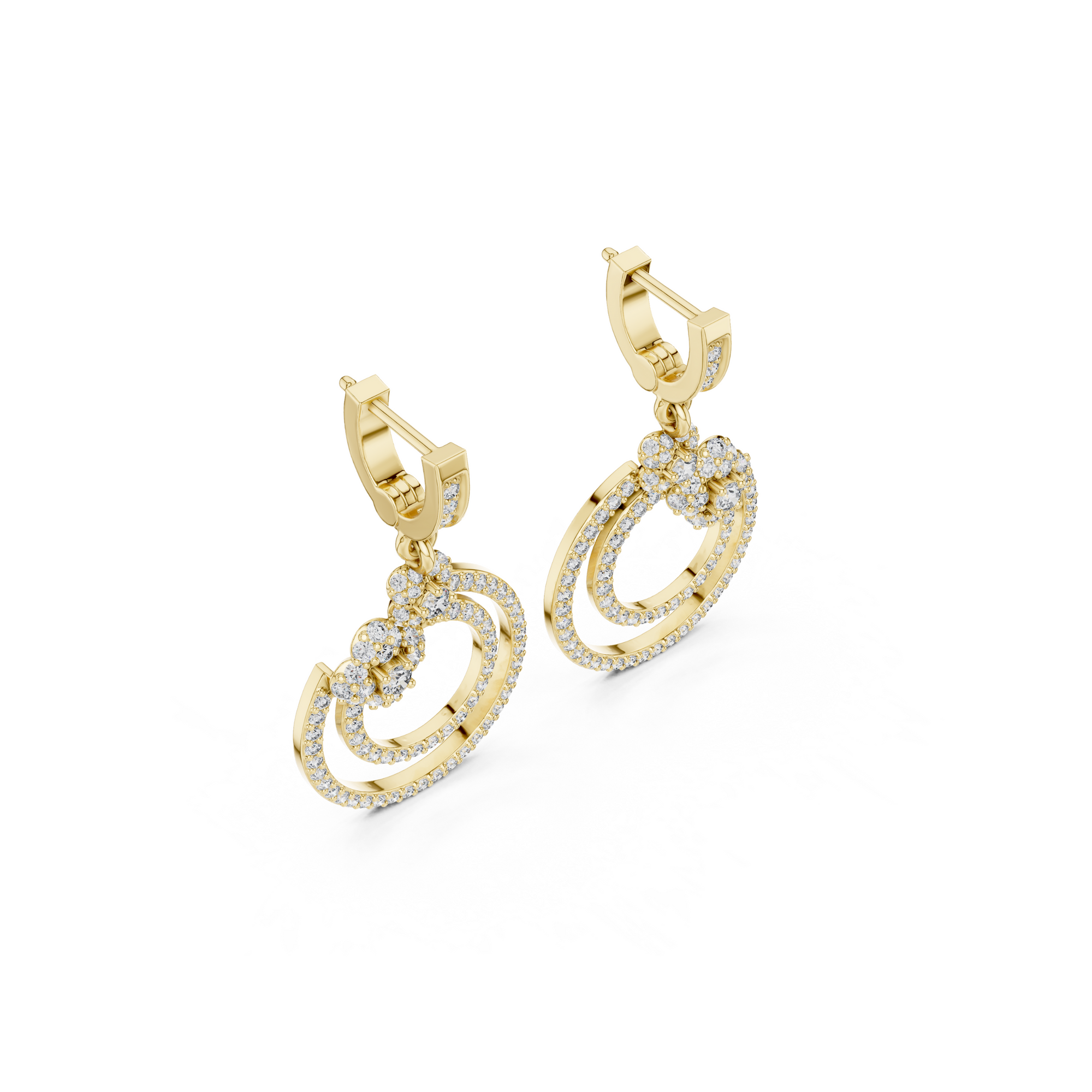 Floral Hoop Lab Grown Diamond Drop Earring