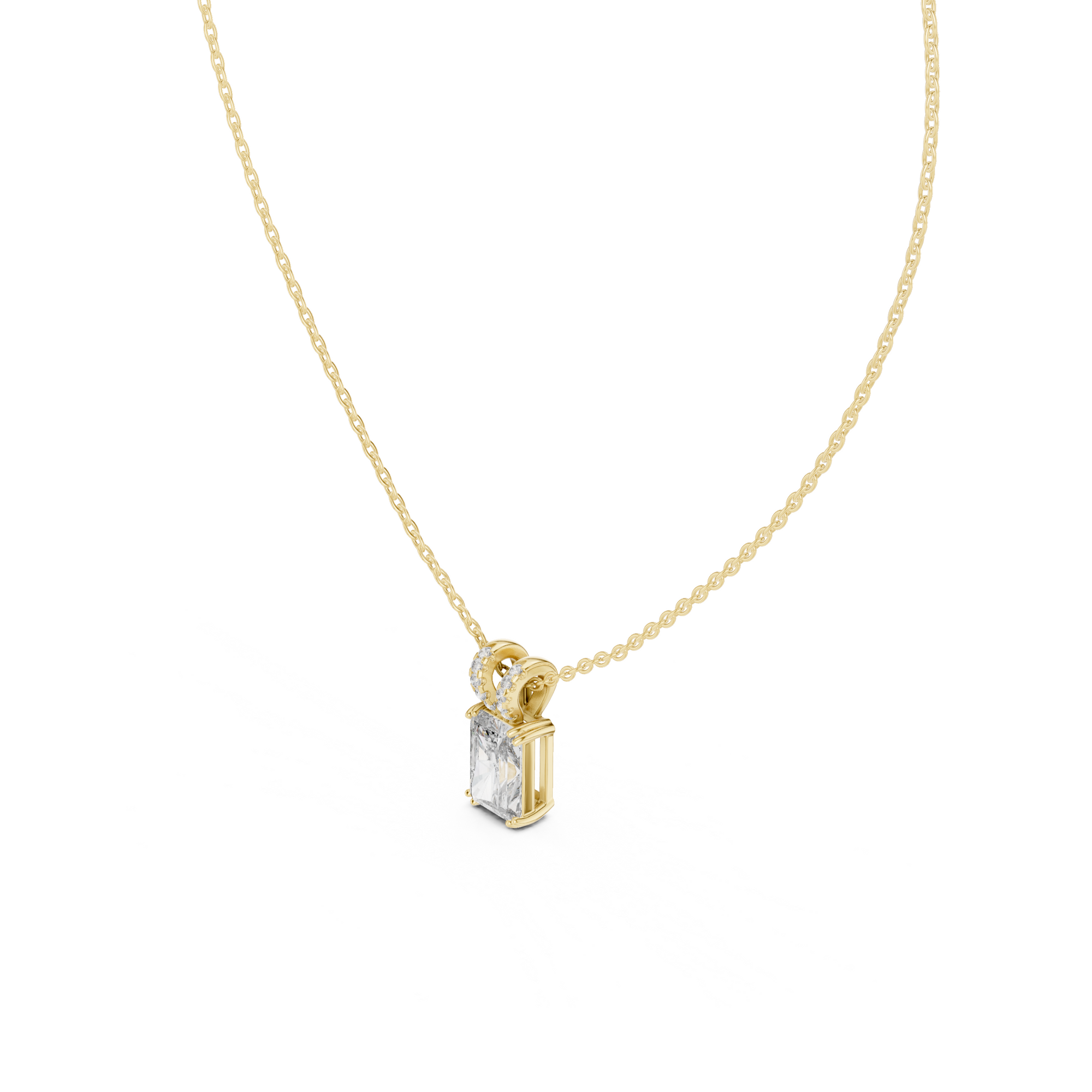 Radiant Cut Solitaire Lab Grown Diamond Pendant