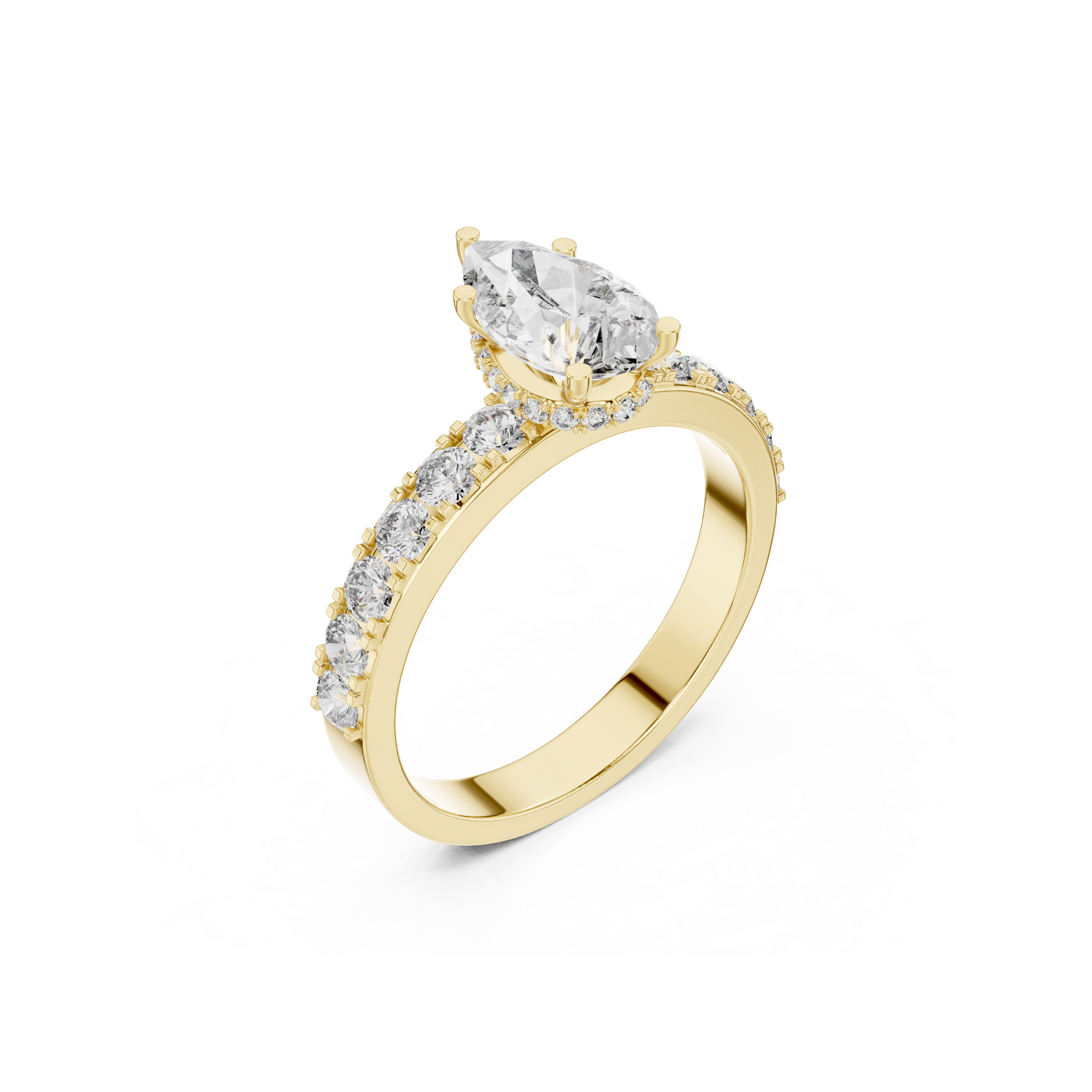 Pear Cut Solitaire Lab Grown Diamond Ring