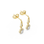 Pear-Shaped Diamond Halo Drop Earring