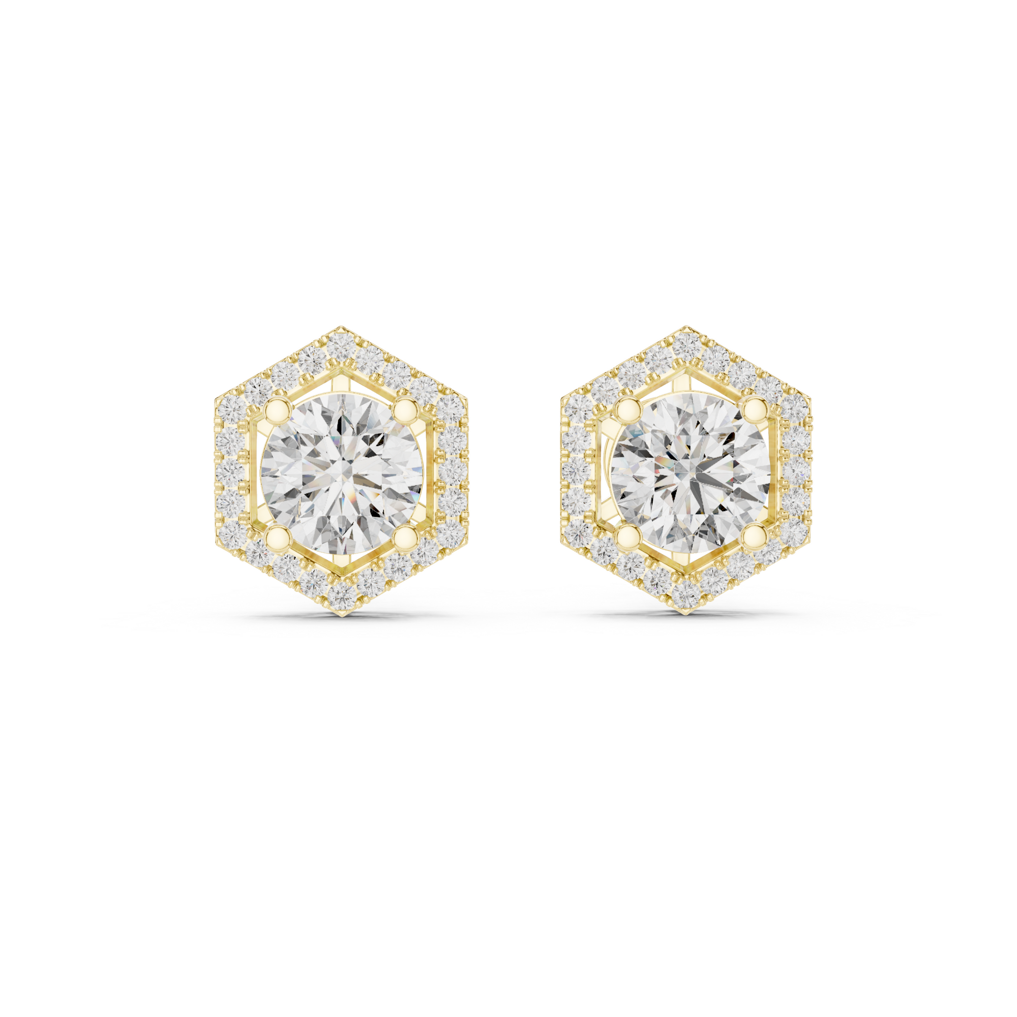 Hexagon Lab Grown Diamond Stud
