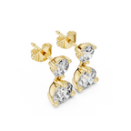 Classic Two-Stone Diamond Drop Earrings
