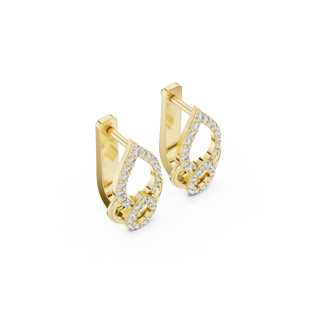 Slick Harmony Diamond Hoop Earring