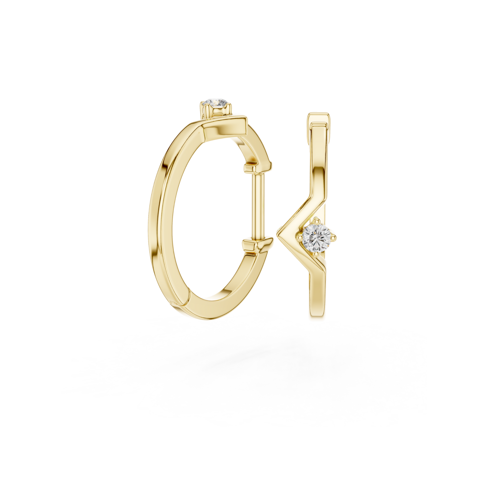 Chevron Lab Grown Diamond Hoop Earrings