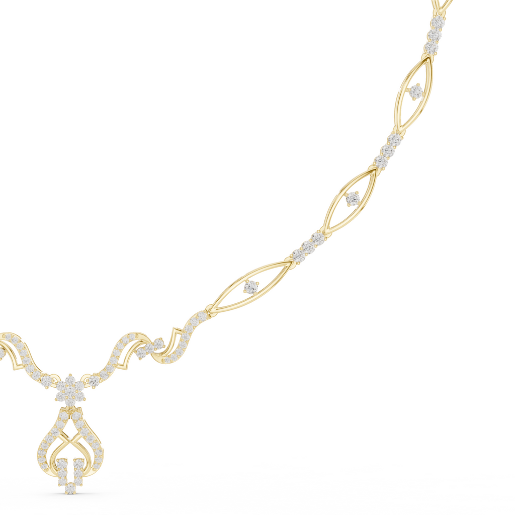 Intricate Vine Design Lab Grown Diamond Necklace