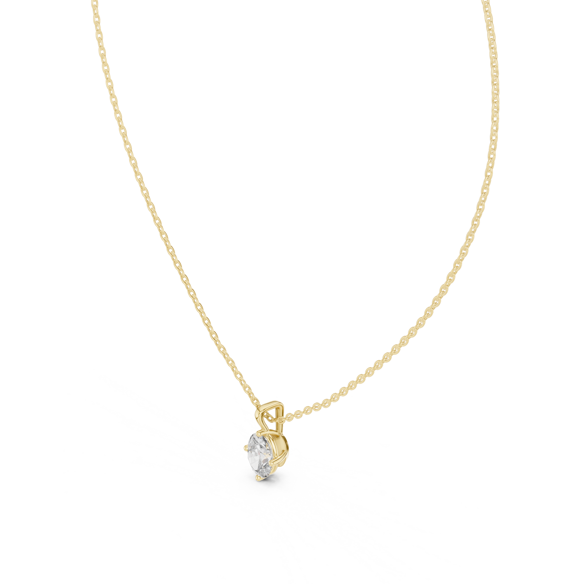 Oval Cut Solitaire Lab Grown Diamond Pendant