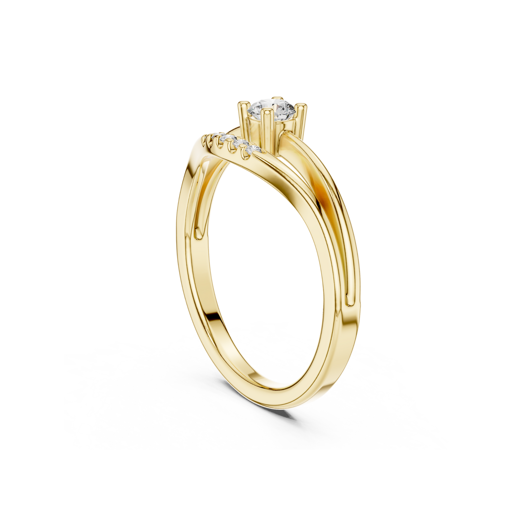 Contemporary Accent Diamond Ring