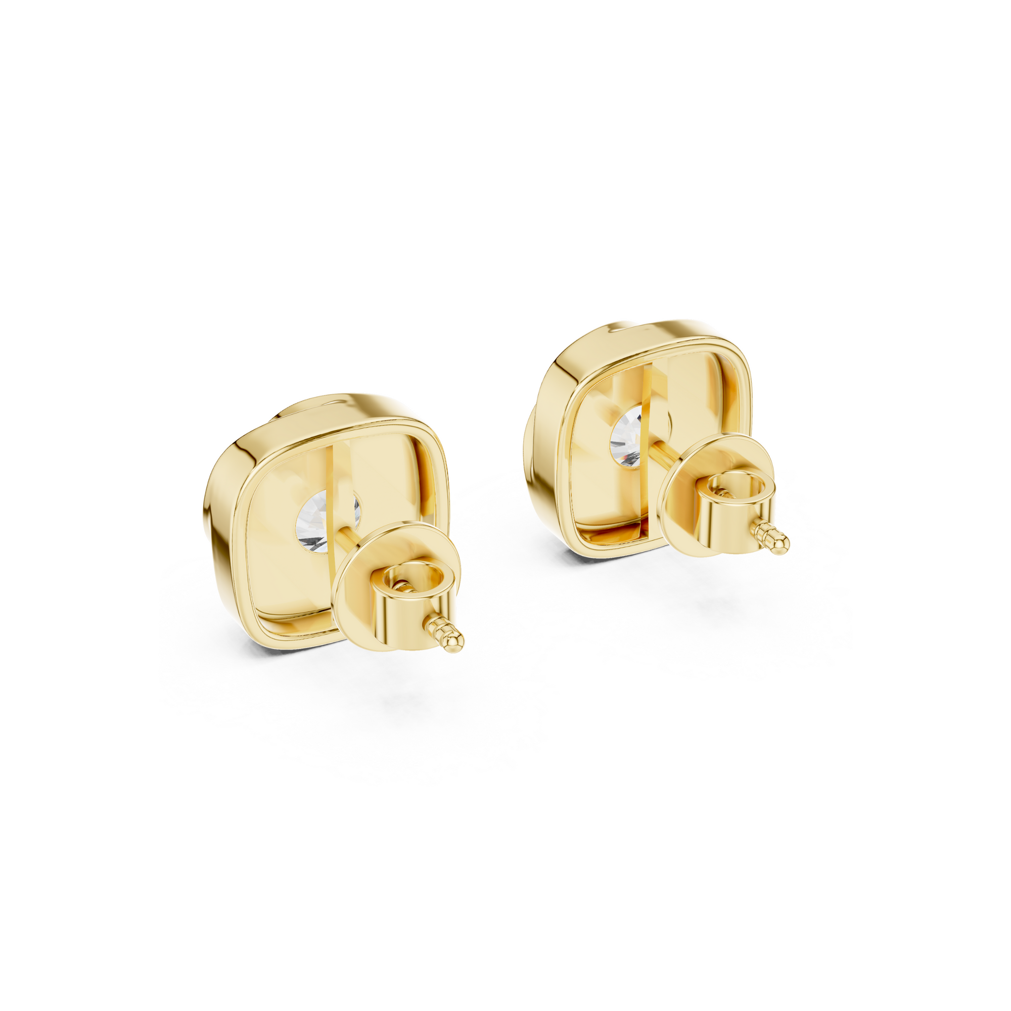 Cushion Swirl Lab grown Diamond Stud