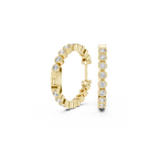 Modern Bezel-Set Diamond Hoop Earrings