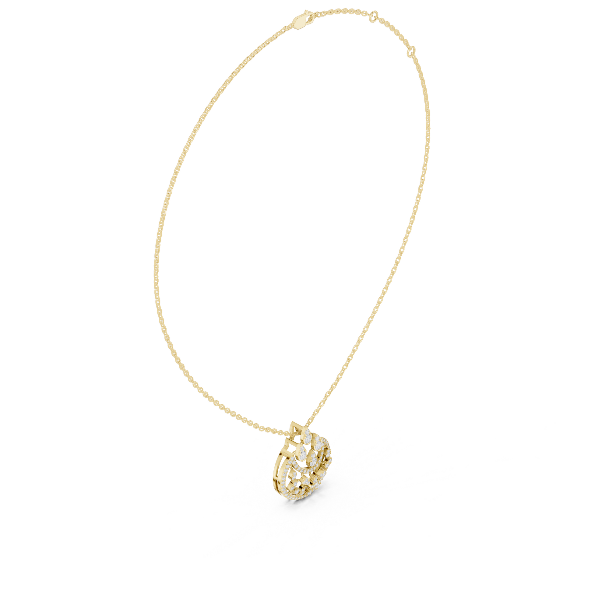 Concave Lab Grown Diamond Pendant