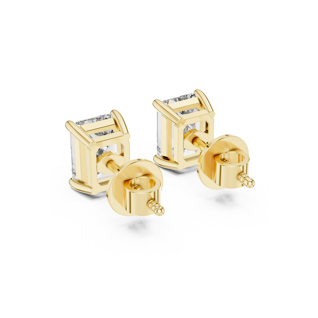 Emerald-Cut Lab Grown Diamond Stud