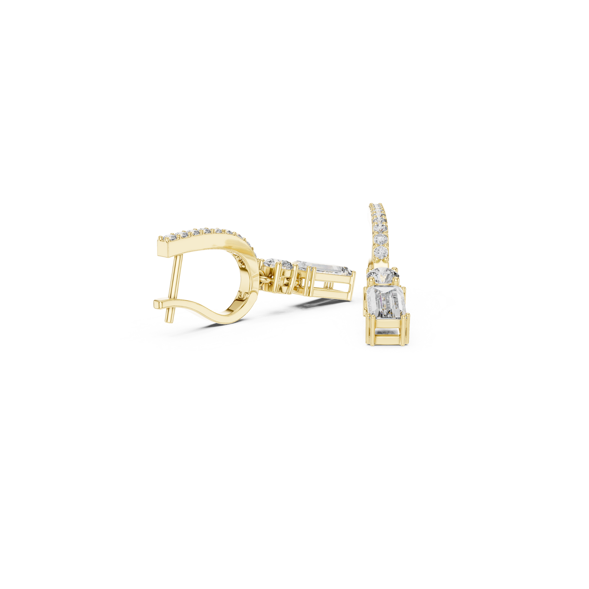 Baguette Cut Diamond Drop Earring